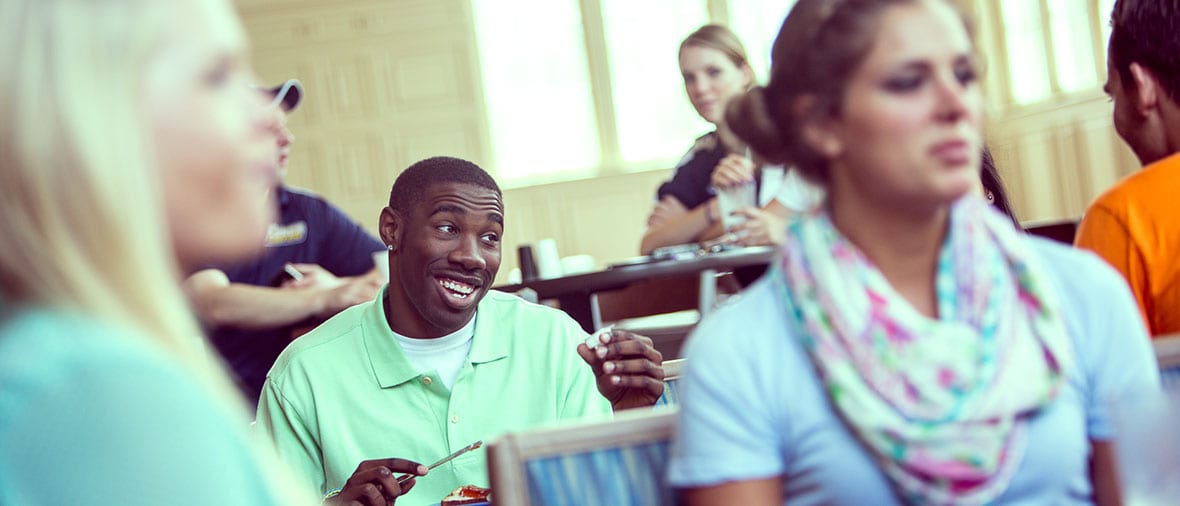 Students in dining hall