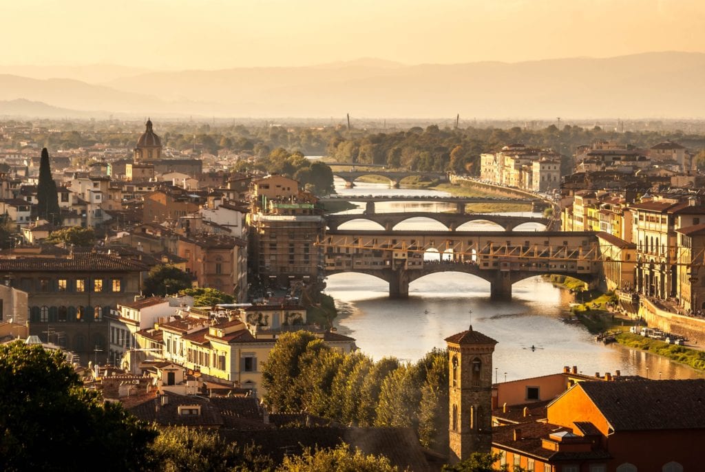 A landscape of a city in Florence, Italy