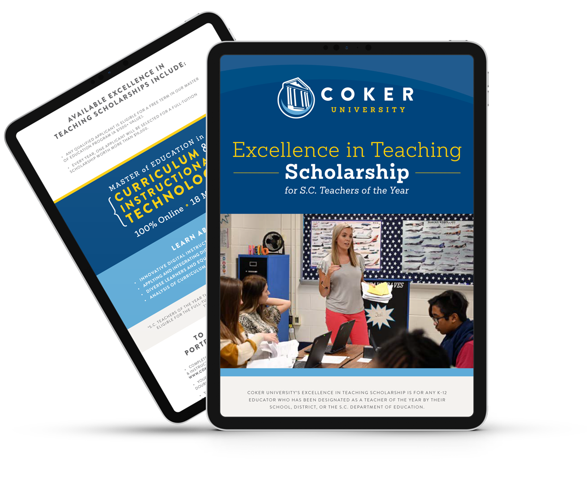 Coker University - Excellence in Teaching Scholarship - iPad Preview
