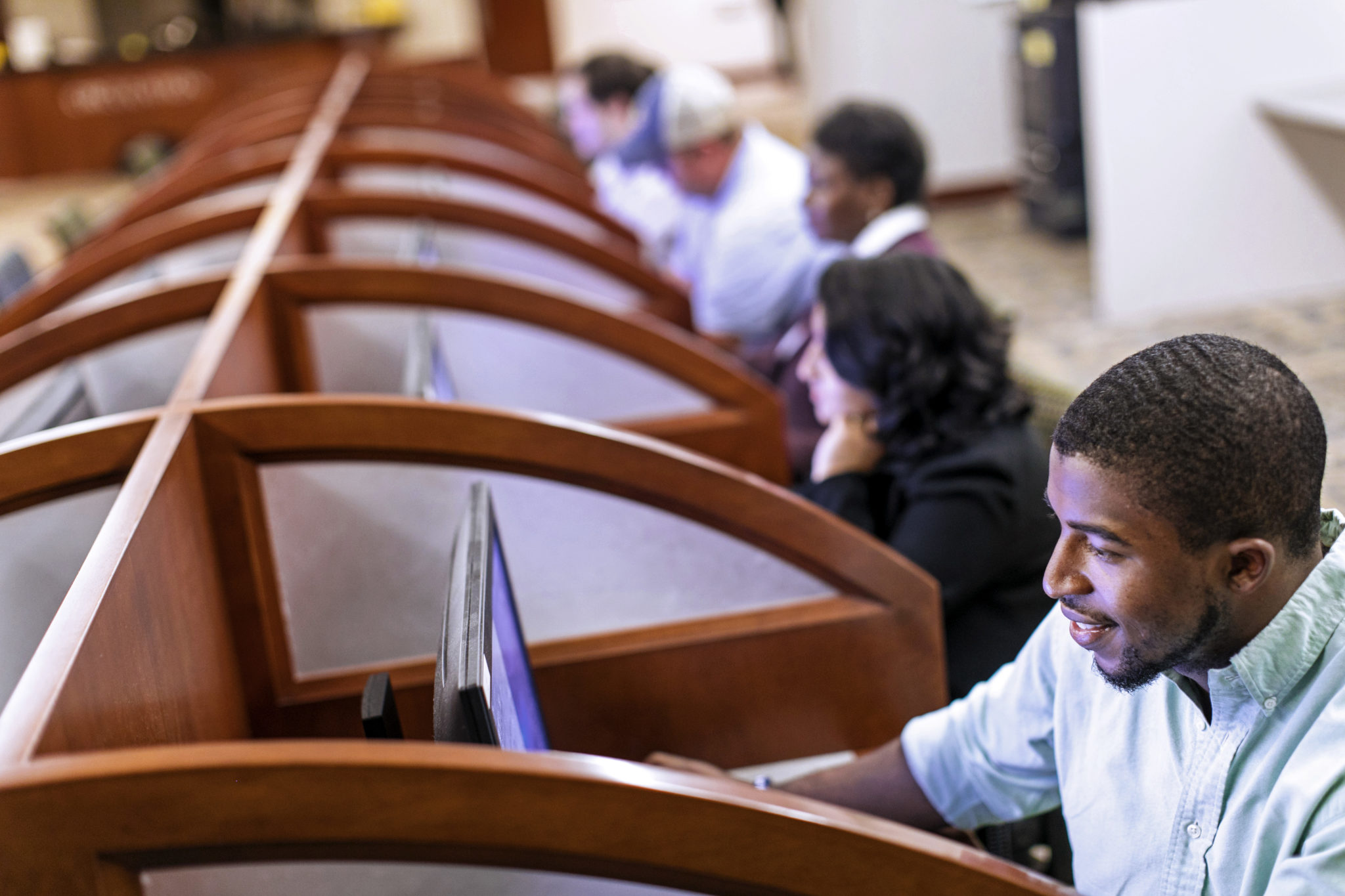 Students at a computer lab.